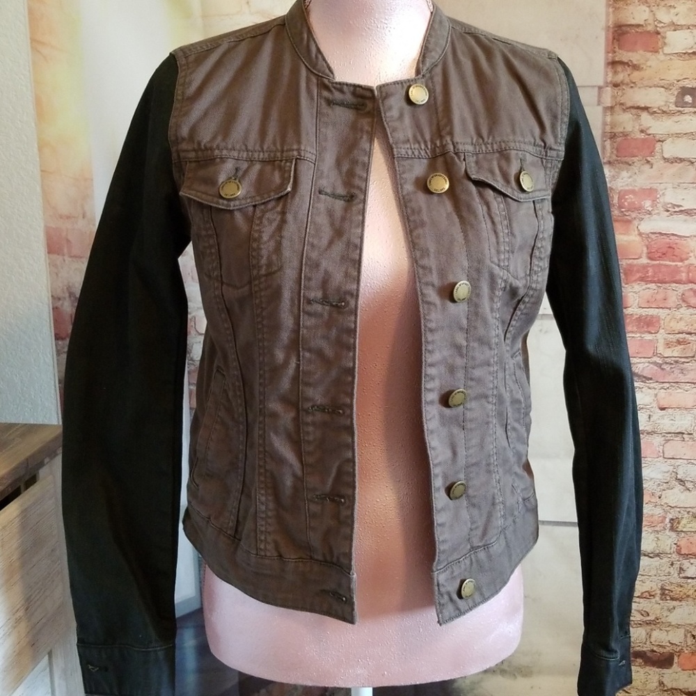 Olive & Black Denim Jacket